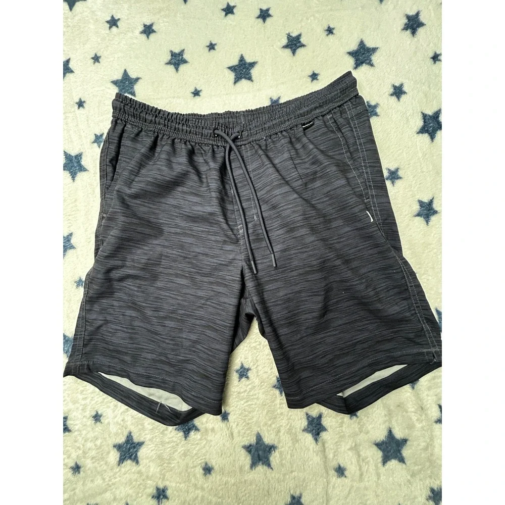 Hurley Mens Medium Black Athletic Shorts Drawstring Performance Active Gym